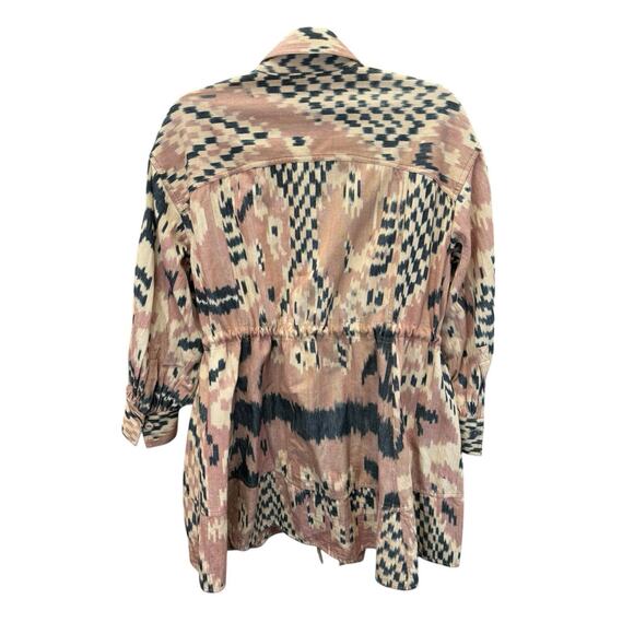 Ulla Johnson Dari Ikat-Jacquard Cotton-Canvas Shirt Dress Light Pink US 4 - Picture 6 of 13